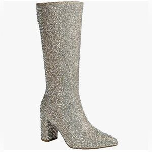 Forever 21 Glittering Silver Knee-High Boots